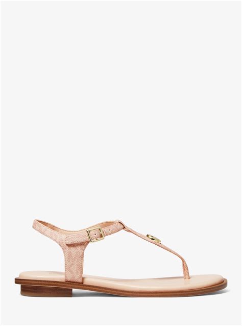 michael michael kors mallory logo t-strap sandal|michael kors mallory sandals.